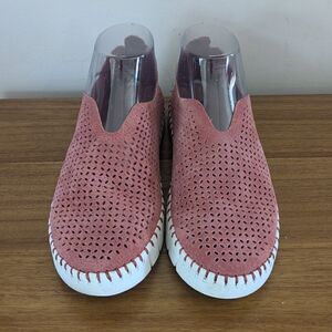 Jeffrey Campbell Tiles Slip-On Pink Perforated Sneakers sz 8 EUC